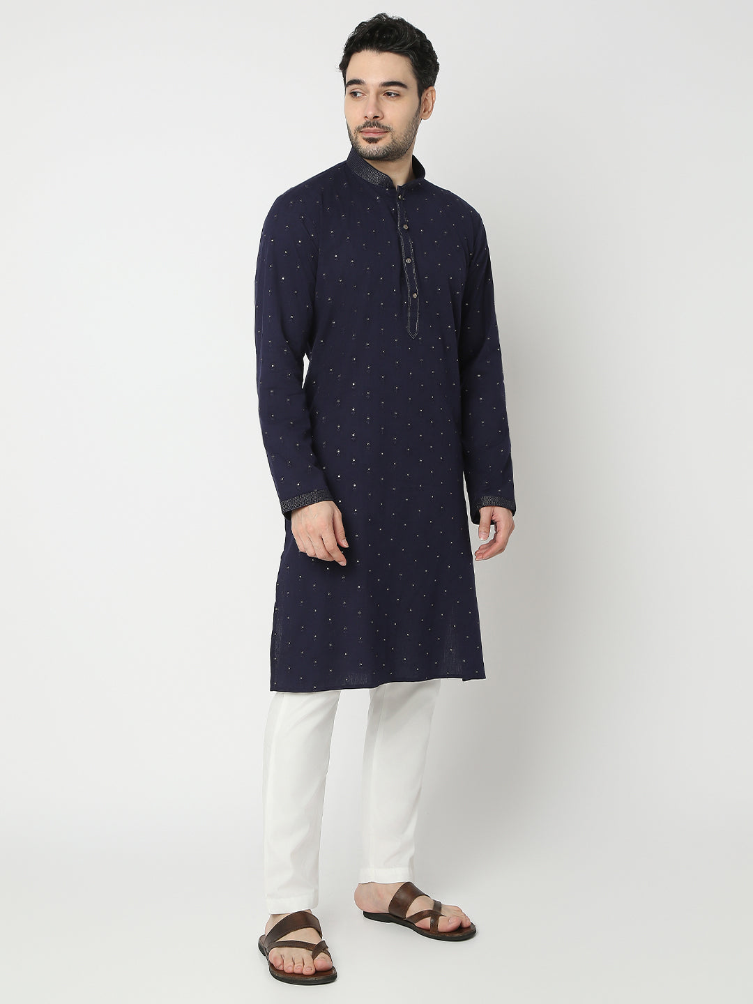 Regular Fit Embroidered Full Sleeve Kurta with Pant Set
