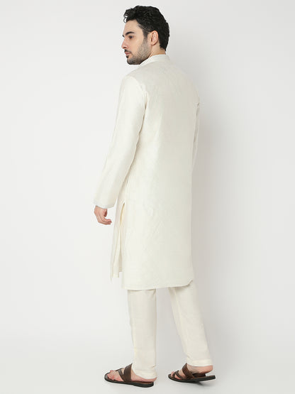 Regular Fit Jacquard Full Sleeve Kurta with Pant Set