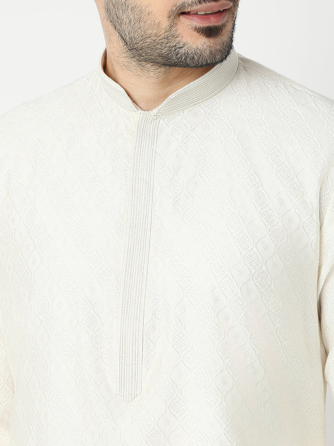 Regular Fit Jacquard Full Sleeve Kurta with Pant Set