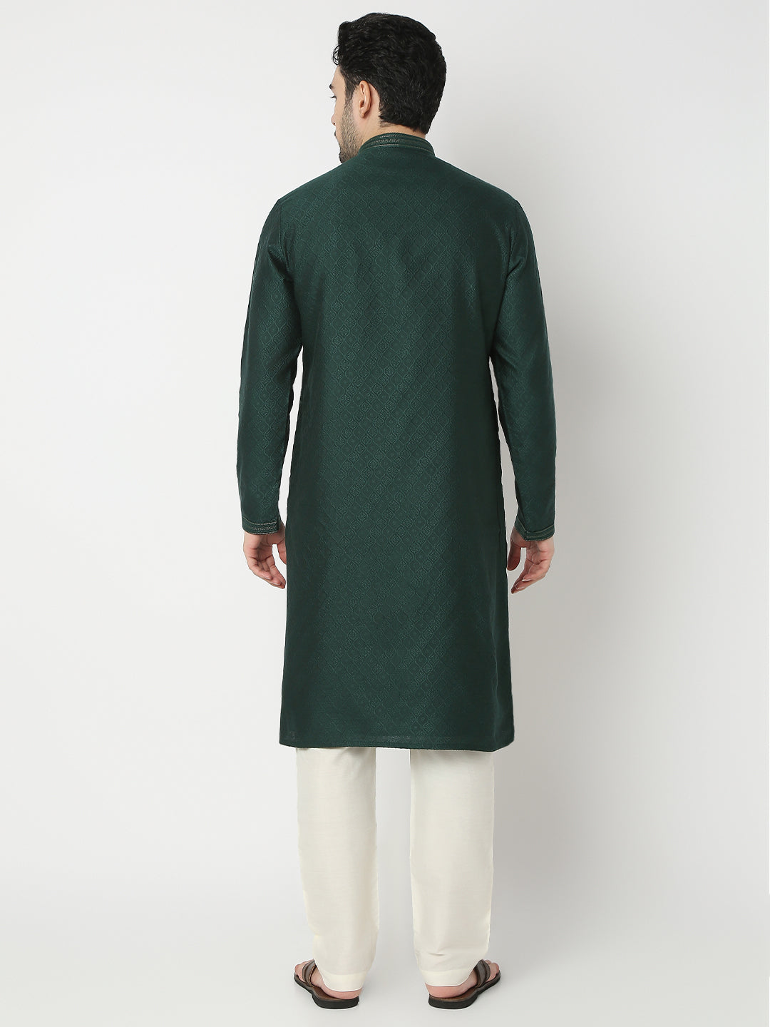 Regular Fit Jacquard Full Sleeve Kurta with Pant Set