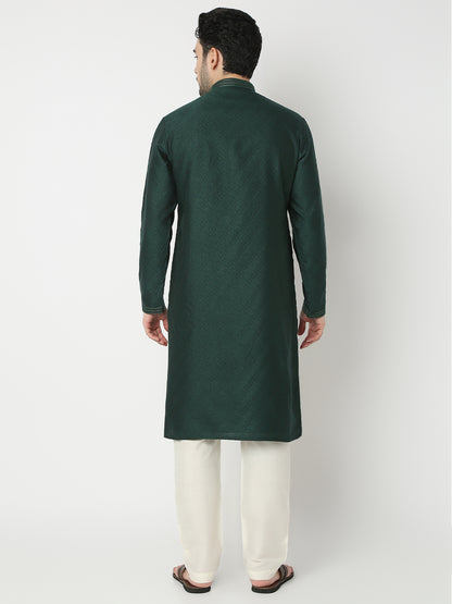 Regular Fit Jacquard Full Sleeve Kurta with Pant Set