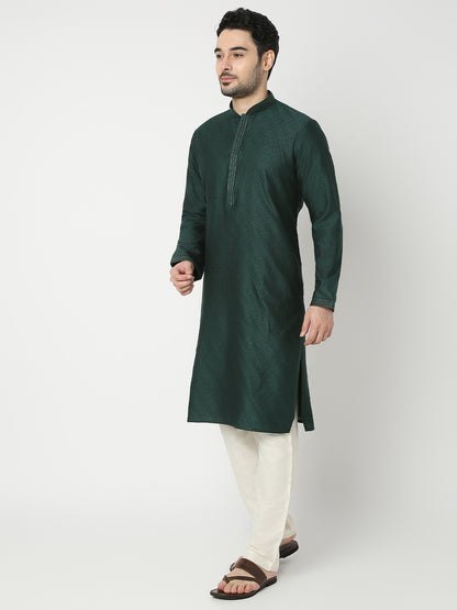 Regular Fit Jacquard Full Sleeve Kurta with Pant Set