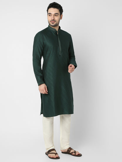 Regular Fit Jacquard Full Sleeve Kurta with Pant Set