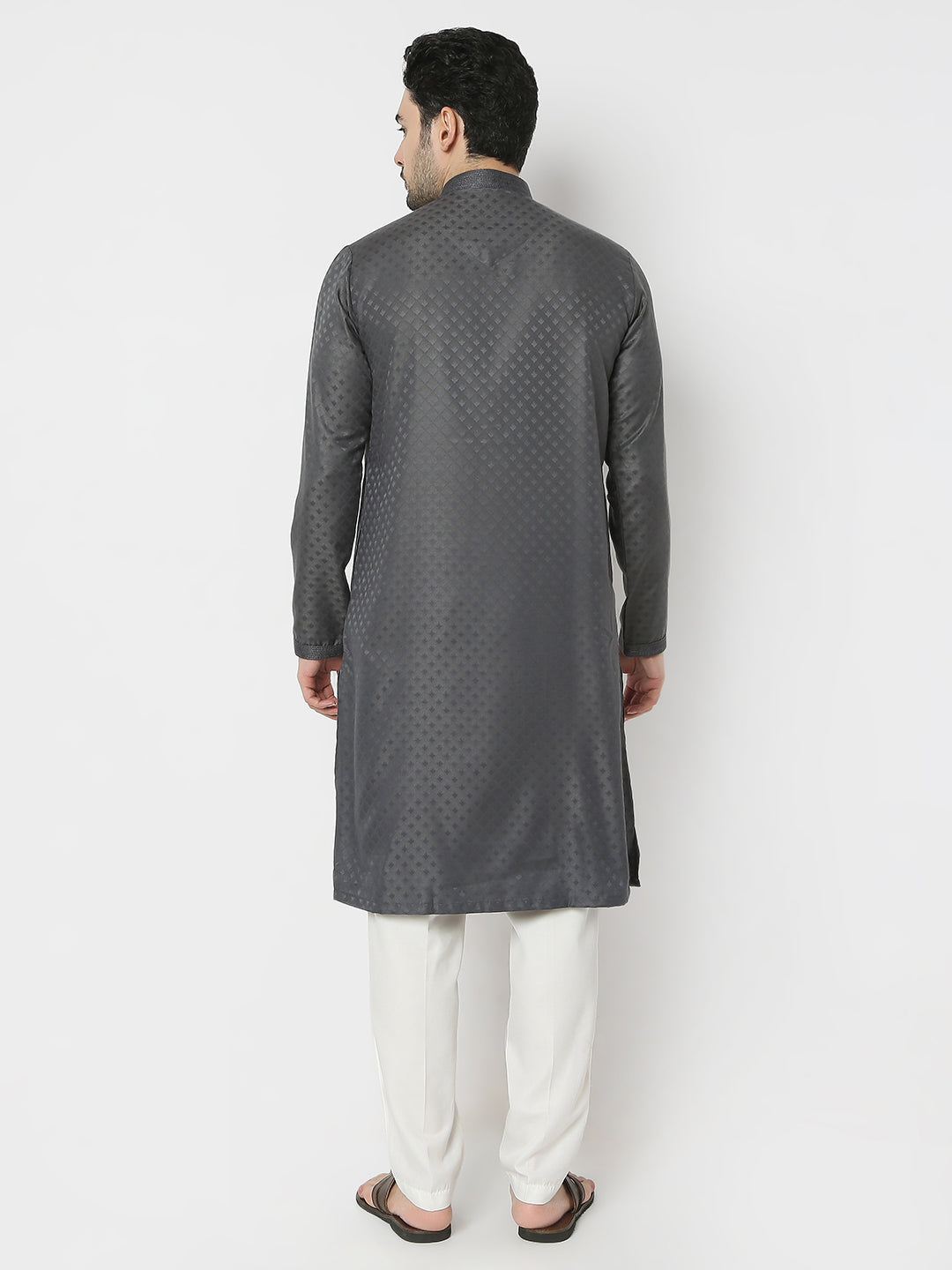 Regular Fit Jacquard Full Sleeves Kurta and Pant Set