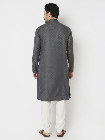 Regular Fit Jacquard Full Sleeves Kurta and Pant Set
