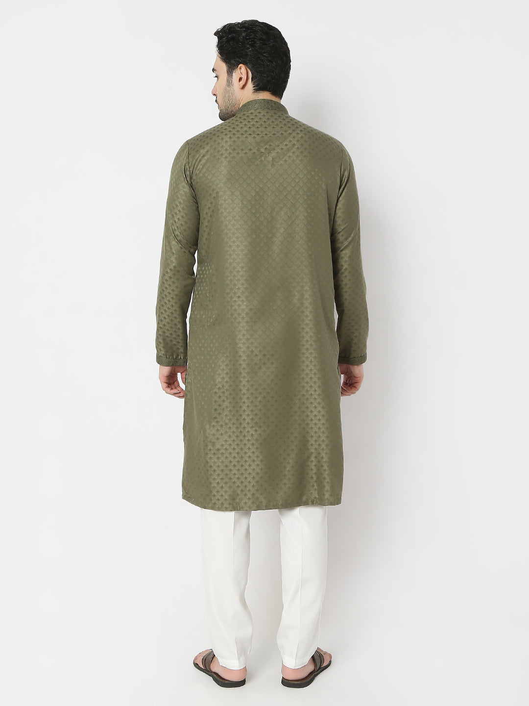 Regular Fit Jacquard Full Sleeves Kurta and Pant Set