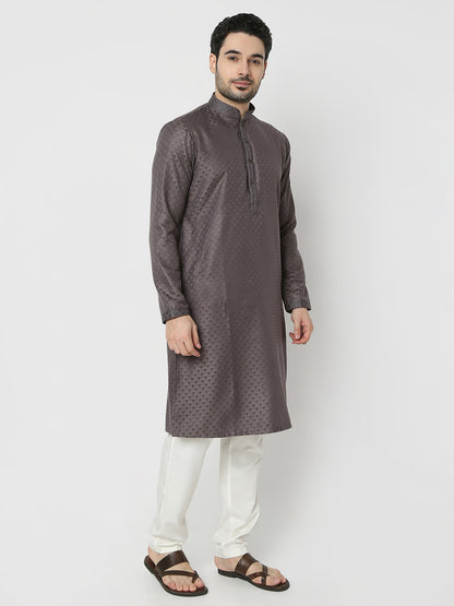 Regular Fit Jacquard Full Sleeves Kurta and Pant Set