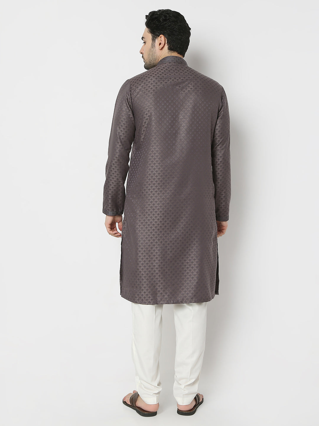 Regular Fit Jacquard Full Sleeves Kurta and Pant Set