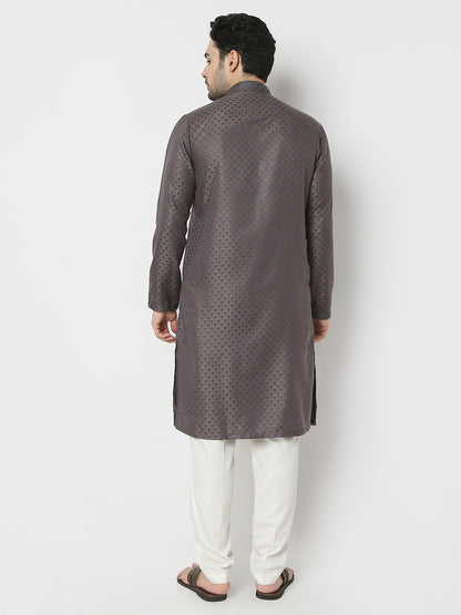 Regular Fit Jacquard Full Sleeves Kurta and Pant Set