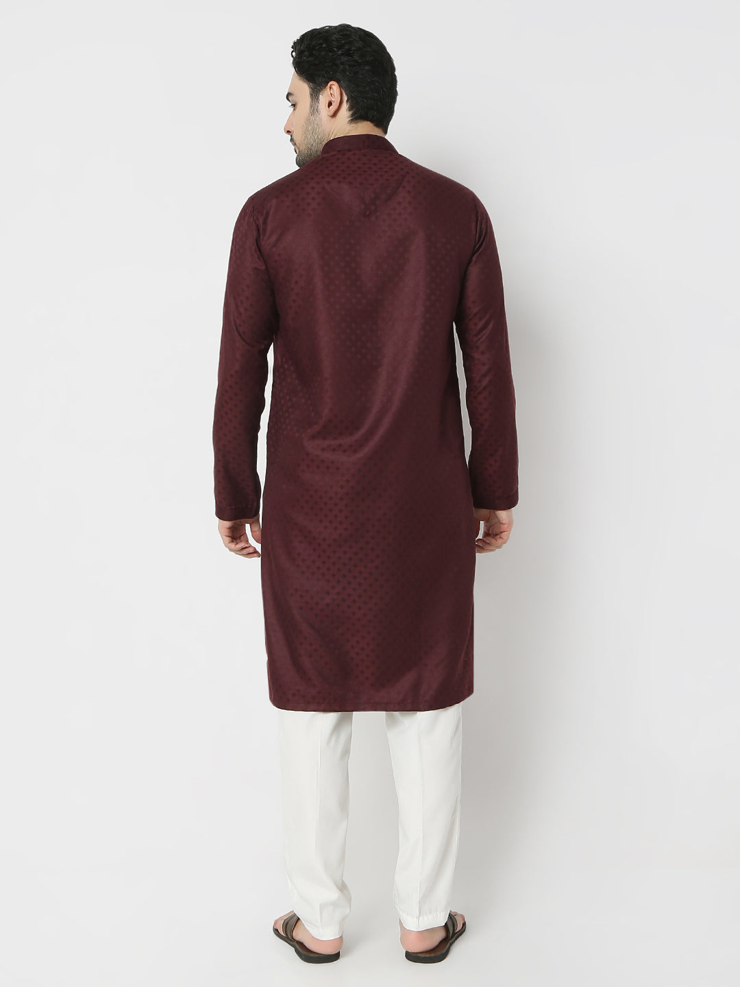 Regular Fit Jacquard Full Sleeves Kurta and Pant Set
