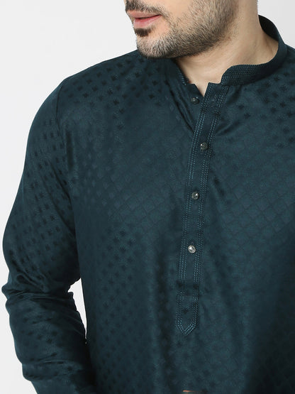 Regular Fit Jacquard Full Sleeves Kurta and Pant Set