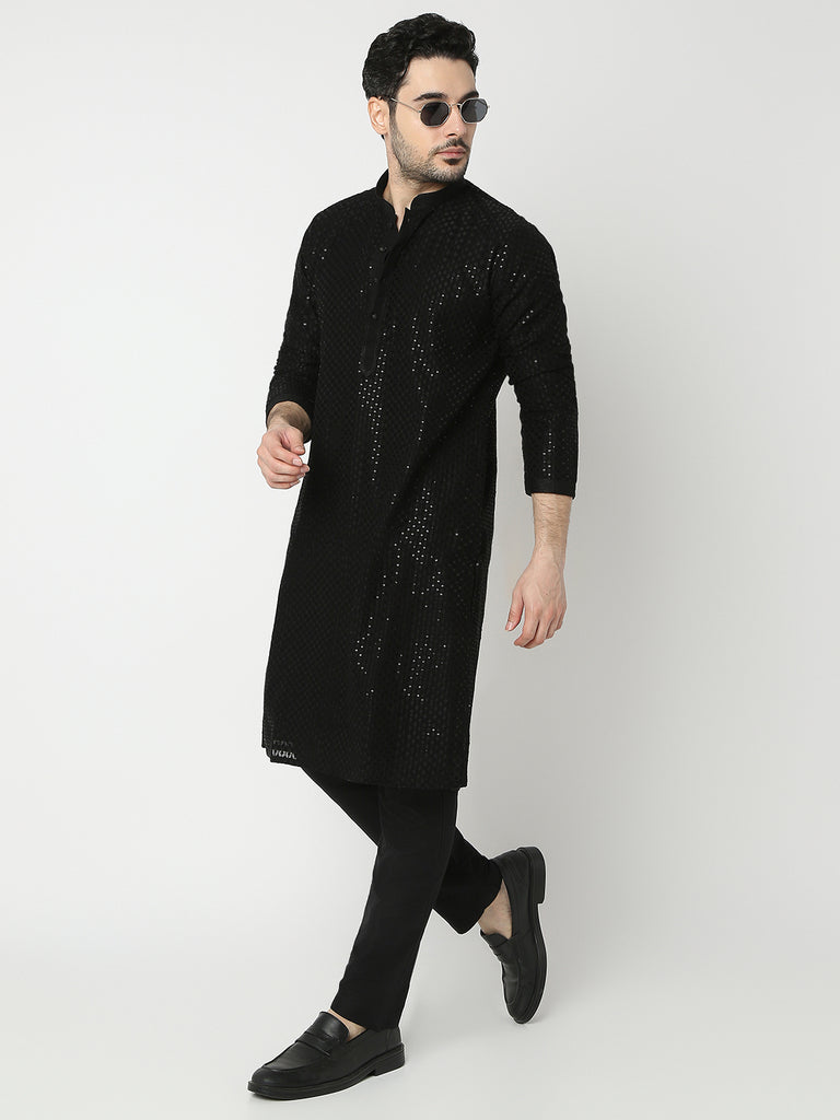Regular Fit Embroidered Full Sleeve Kurta with Pant Set
