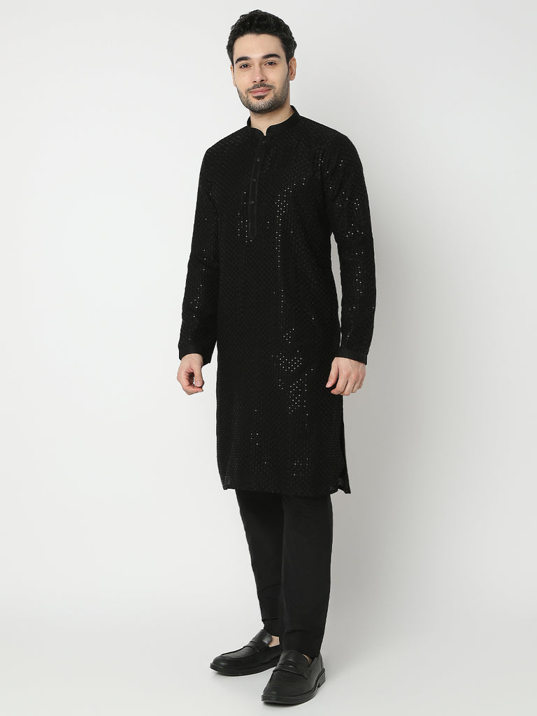Regular Fit Embroidered Full Sleeve Kurta with Pant Set