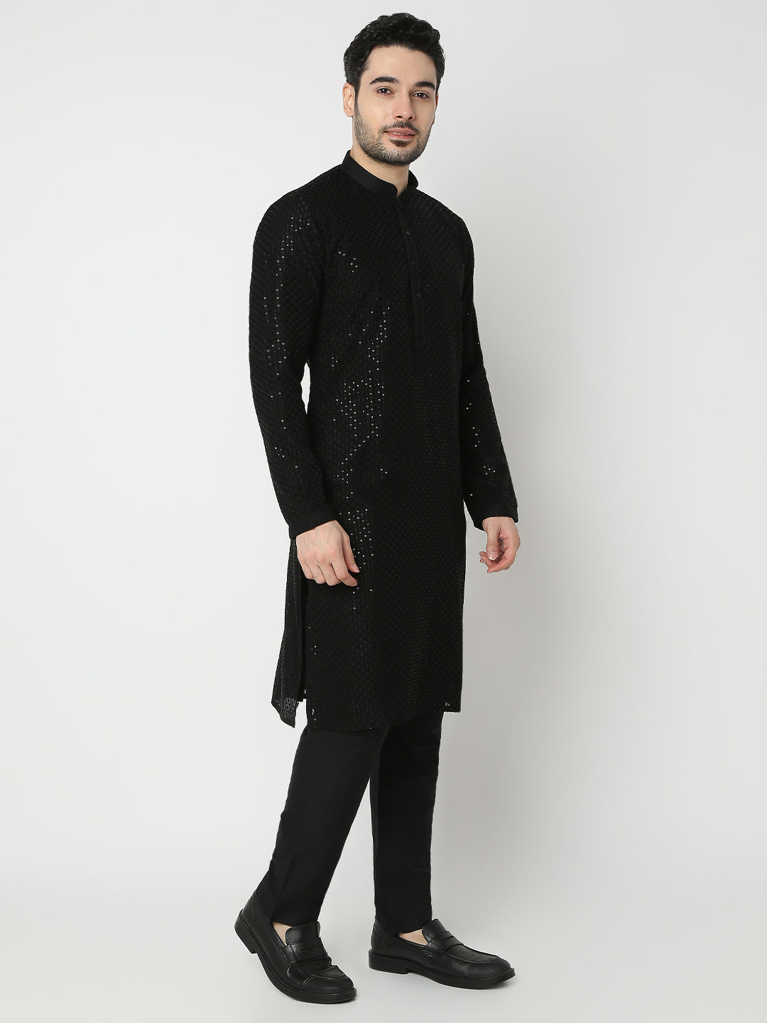 Regular Fit Embroidered Full Sleeve Kurta with Pant Set