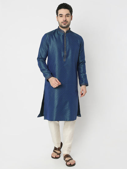 Regular Fit Jacquard Full Sleeves Kurta and Pant Set