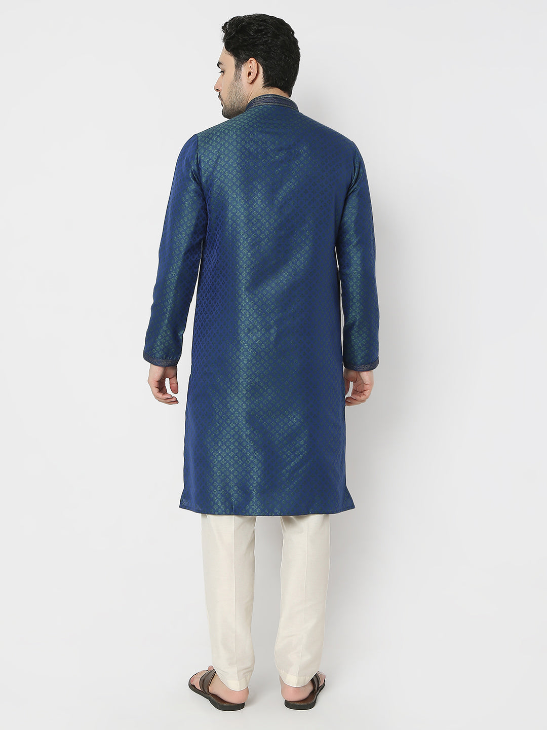 Regular Fit Jacquard Full Sleeves Kurta and Pant Set