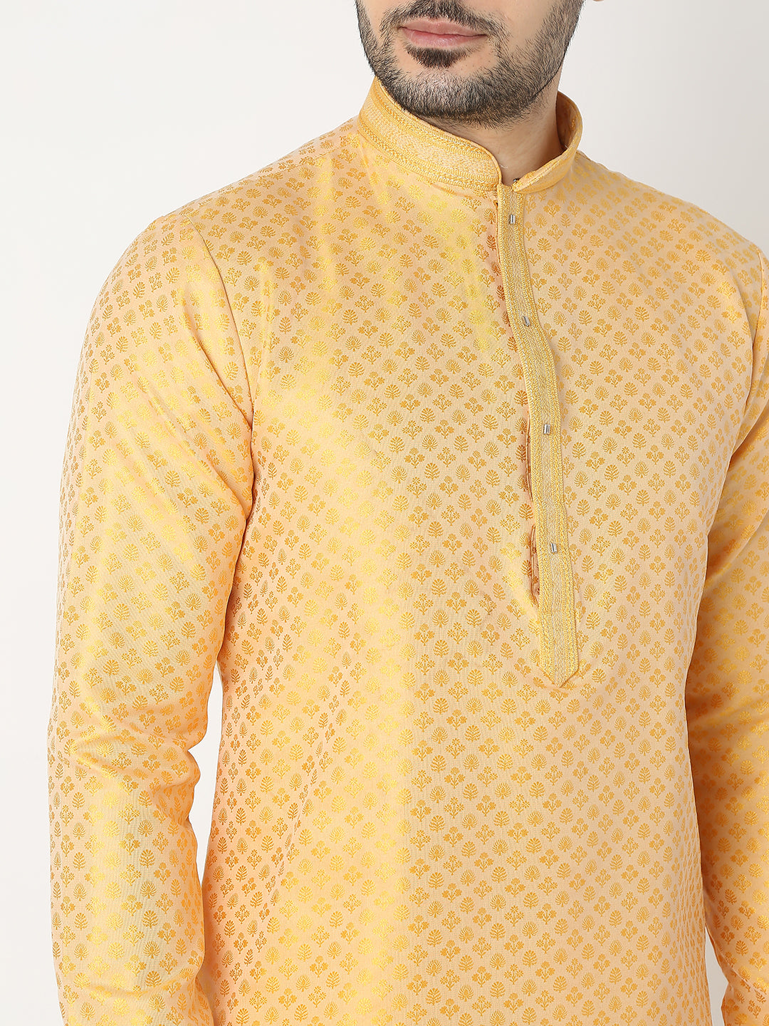 Regular Fit Jacquard Full Sleeve Kurta with Pant Set