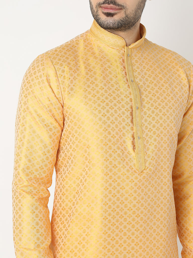Regular Fit Jacquard Full Sleeve Kurta with Pant Set