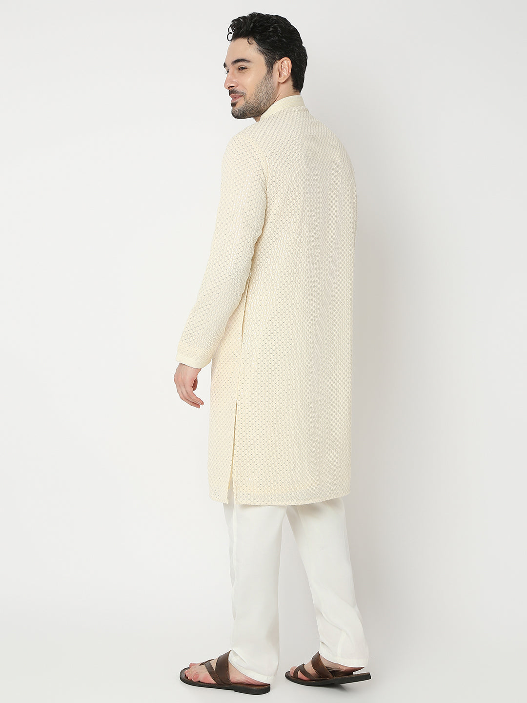 Regular Fit Embroidered Full Sleeve Kurta with Pant Set