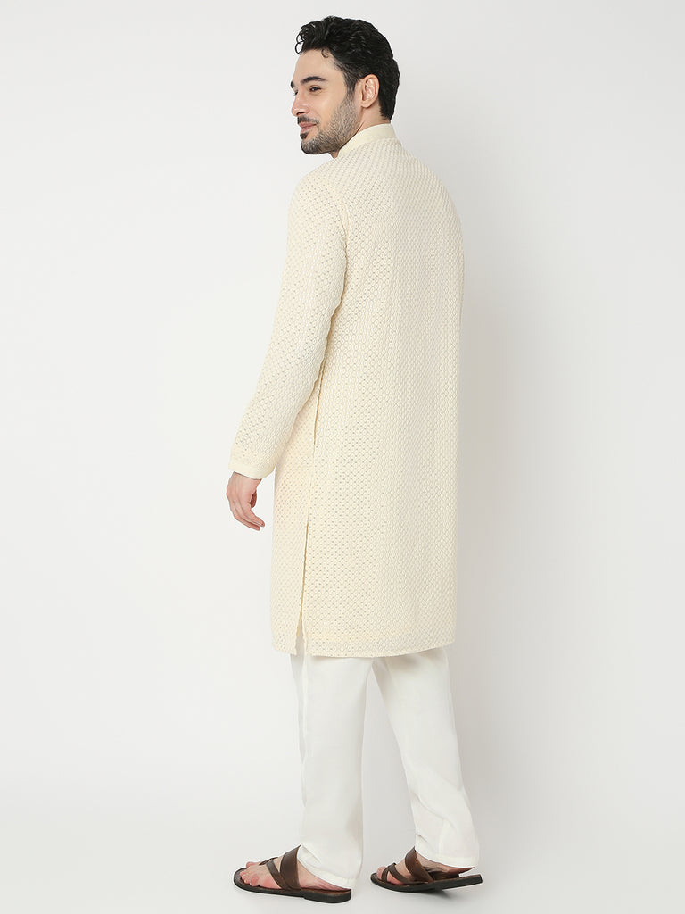 Regular Fit Embroidered Full Sleeve Kurta with Pant Set
