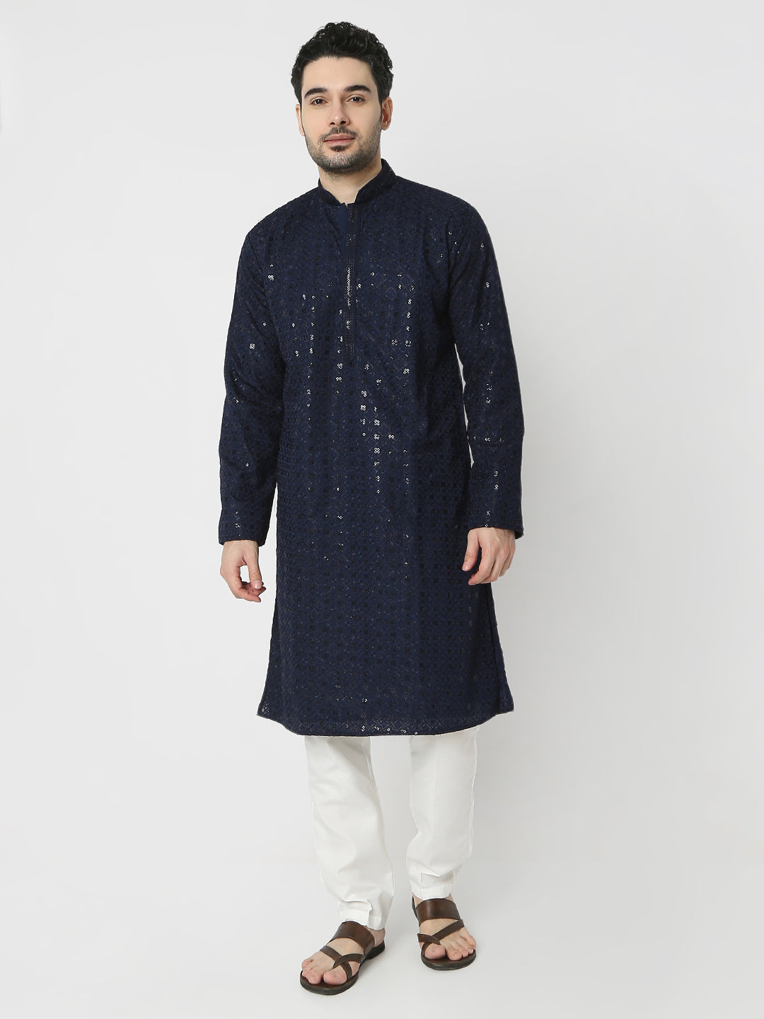 Regular Fit Embellished Full Sleeves Kurta and Pant Set
