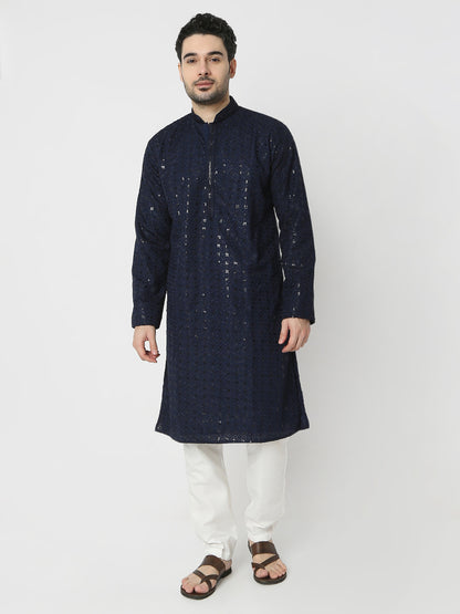 Regular Fit Embellished Full Sleeves Kurta and Pant Set