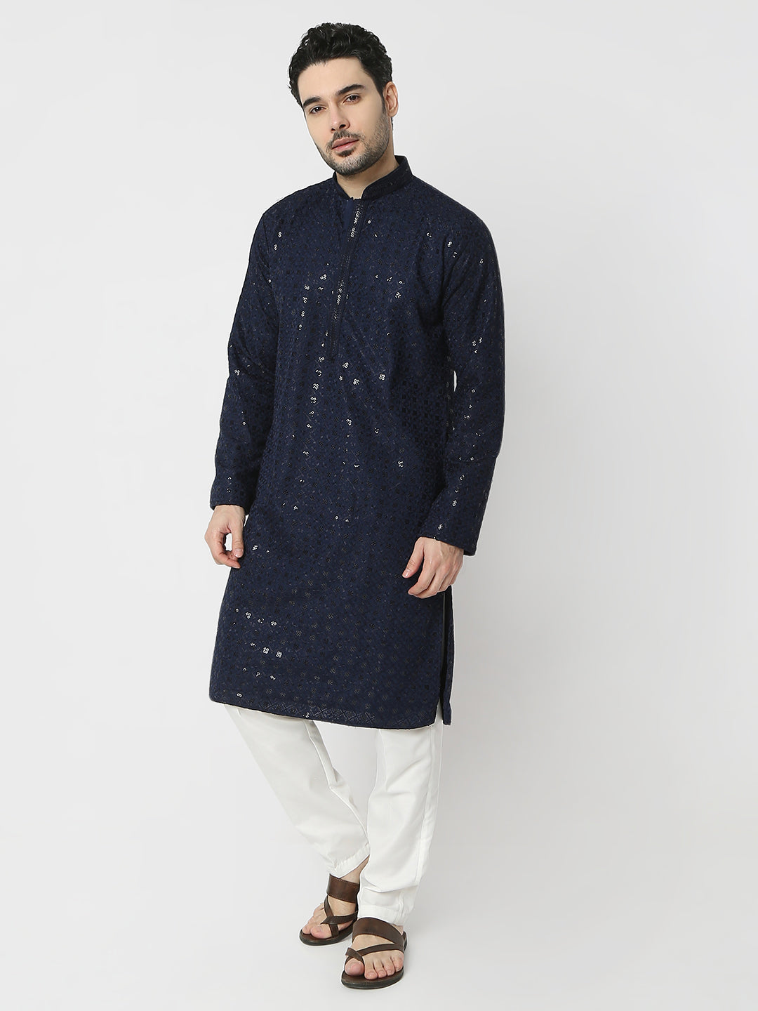 Regular Fit Embellished Full Sleeves Kurta and Pant Set