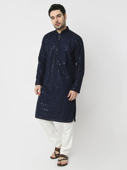 Regular Fit Embellished Full Sleeves Kurta and Pant Set