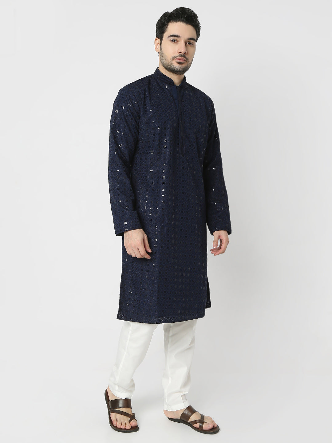 Regular Fit Embellished Full Sleeves Kurta and Pant Set