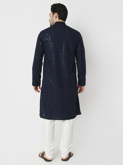 Regular Fit Embellished Full Sleeves Kurta and Pant Set