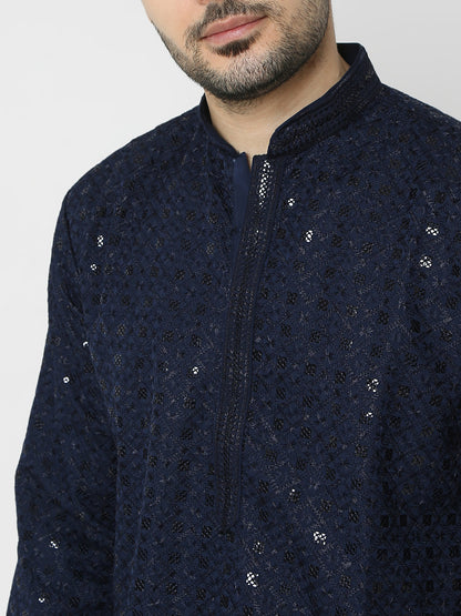 Regular Fit Embellished Full Sleeves Kurta and Pant Set
