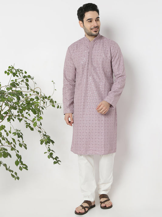 Regular Fit Embellished Full Sleeves Kurta and Pant Set