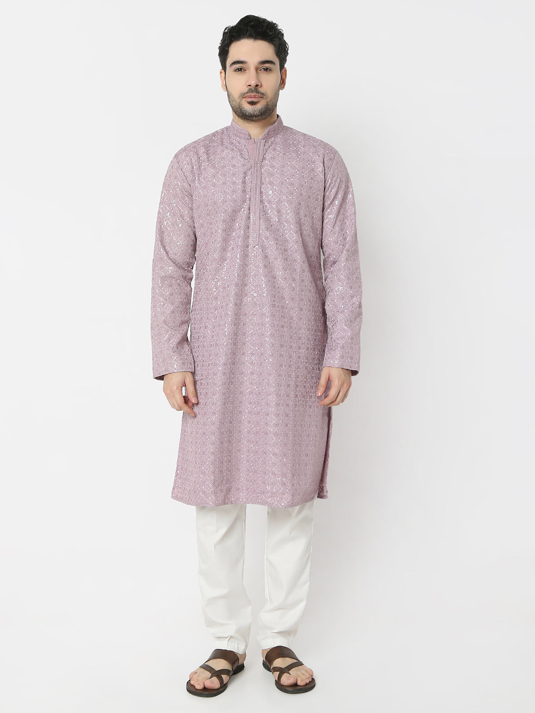 Regular Fit Embellished Full Sleeves Kurta and Pant Set