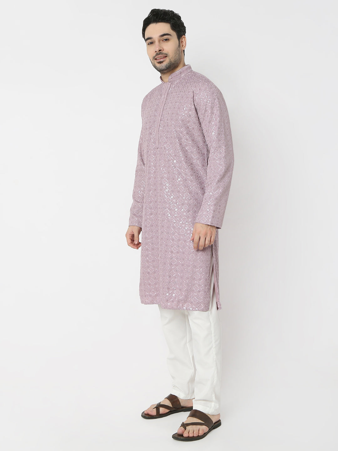 Regular Fit Embellished Full Sleeves Kurta and Pant Set
