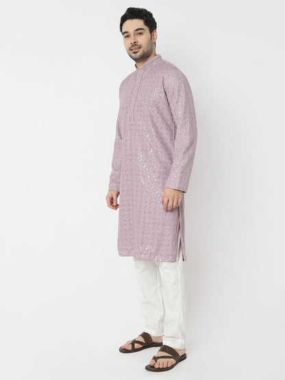 Regular Fit Embellished Full Sleeves Kurta and Pant Set