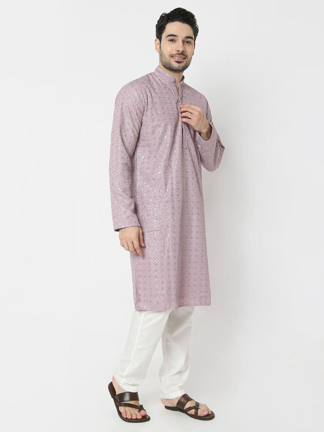 Regular Fit Embellished Full Sleeves Kurta and Pant Set