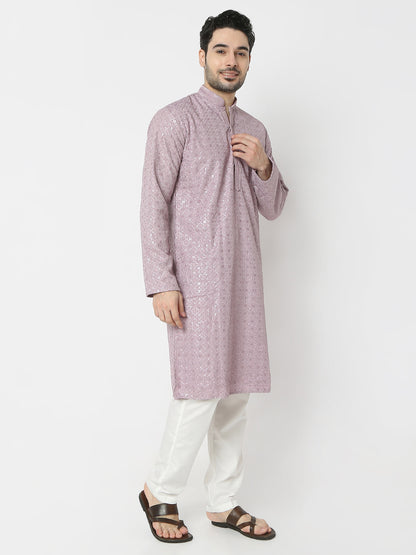 Regular Fit Embellished Full Sleeves Kurta and Pant Set