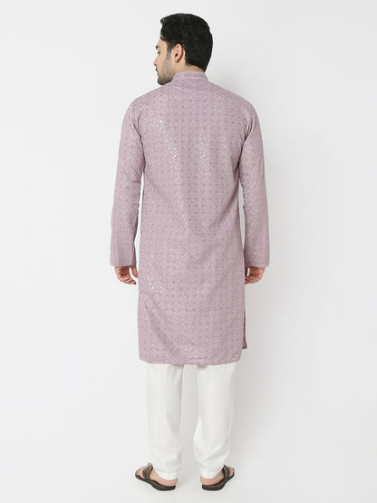 Regular Fit Embellished Full Sleeves Kurta and Pant Set