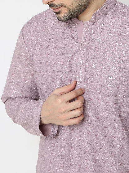 Regular Fit Embellished Full Sleeves Kurta and Pant Set