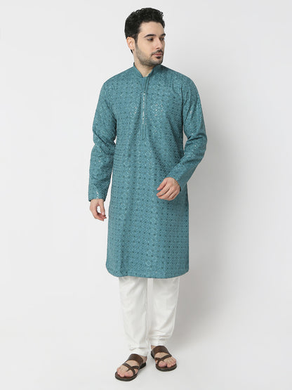 Regular Fit Embellished Full Sleeves Kurta and Pant Set