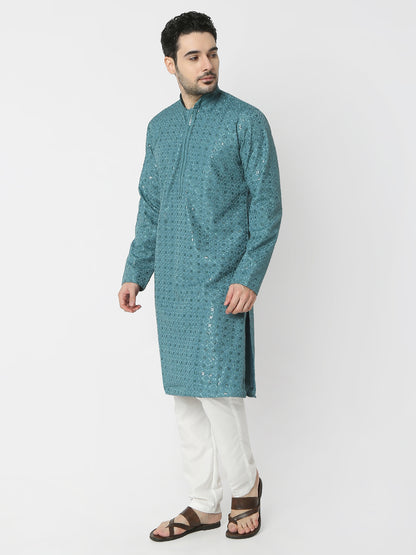 Regular Fit Embellished Full Sleeves Kurta and Pant Set