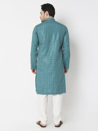 Regular Fit Embellished Full Sleeves Kurta and Pant Set