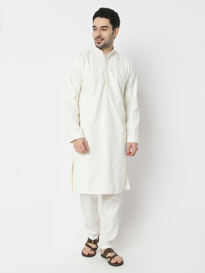 Regular Fit Embellished Full Sleeves Kurta and Pant Set