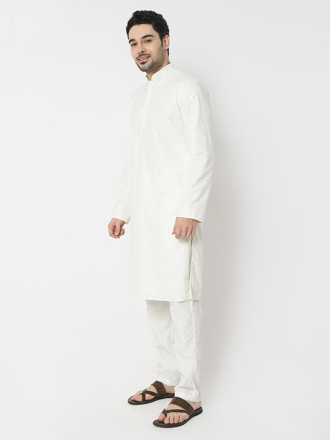 Regular Fit Embellished Full Sleeves Kurta and Pant Set
