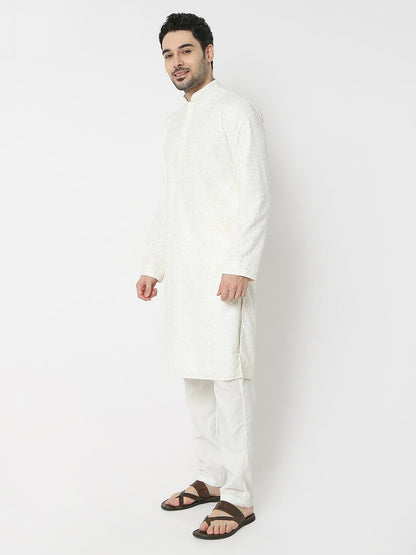 Regular Fit Embellished Full Sleeves Kurta and Pant Set
