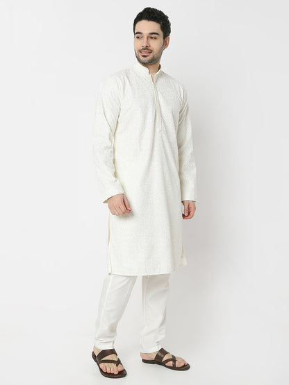 Regular Fit Embellished Full Sleeves Kurta and Pant Set