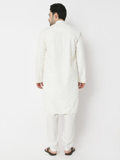 Regular Fit Embellished Full Sleeves Kurta and Pant Set