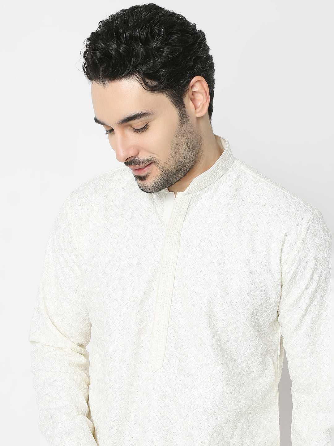Regular Fit Embellished Full Sleeves Kurta and Pant Set