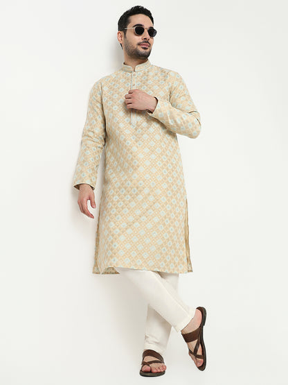 Jacquard Kurta with Pant Set