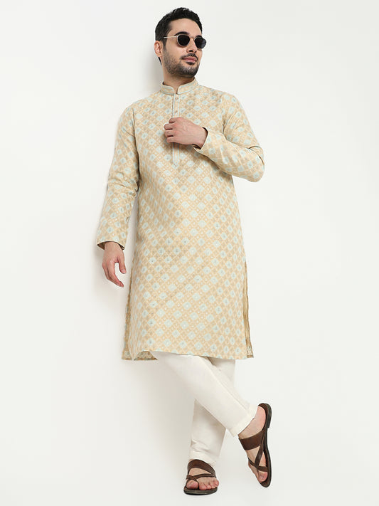 Jacquard Kurta with Pant Set